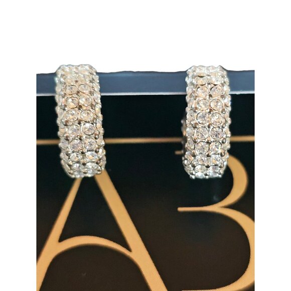 Vintage Monet Crystal Hoop Earring - Picture 3 of 8